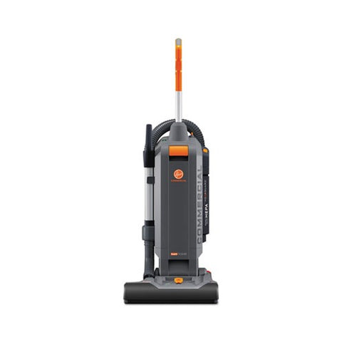 Hoover Commercial HushTone Vacuum Cleaner with Intellibelt, 15", Orange/Gray