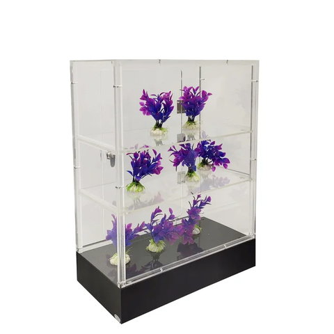 Clear Cabinet Acrylic Display Removable Shelf Case Plexiglass Showcase