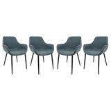 Markley Leather Dining Armchair Metal Legs Set of 4