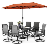 8 PCS Patio Dining Set with 13ft Patio Umbrella