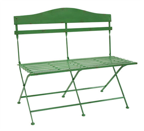 Garden Green Slotted Iron Bench