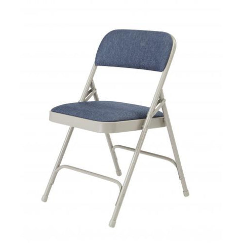 Seating NPS 2200 Series  Fabric Upholstered Double Hinge  Folding Chair, Imperial Blue Fabric/Grey Frame