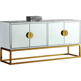 Meridian Furniture Wood Marbella Sideboard Buffet  Mirrored Finish