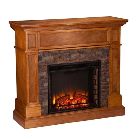 Electric Media Fireplace in Sienna