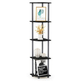 11.6"W x 11.6"D x 57.7"H 5-Shelf Corner Display Freestanding Shelving Unit