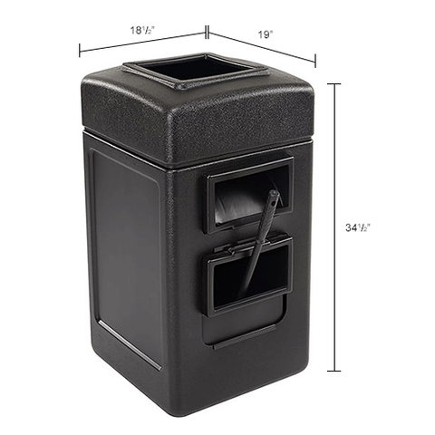 Harbor Square Waste and Windshield Service Center, Black, 28-Gallon