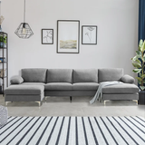 Verlis 131" Wide Symmetrical Sofa & Chaise with Ottoman