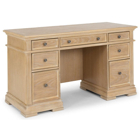 Manor House Brown Wood Pedestal Desk