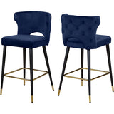 28"H Velvet Bar Stool