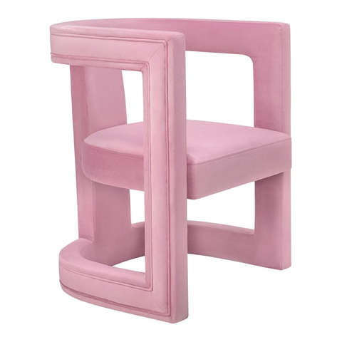 18.7" Velvet Upholstered Accent Chair in Pink