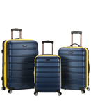 Rockland Luggage Melbourne 3 Piece Hardside Luggage Set with 30" Large Upright