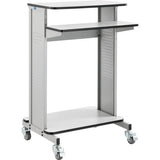 Mobile Computer Workstation & Standing Desk With Keyboard & Mouse Tray