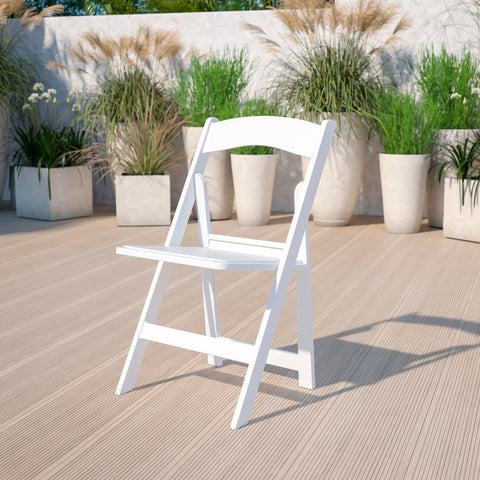 Resin Folding Chair with Vinyl Seat - White - Pkg Qty 4