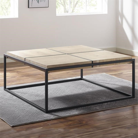 Steve Silver Oaklee Honey and Dark Grey Finished Mixed Media Coffee Table