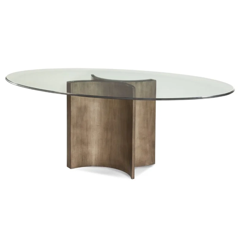 Bassett Mirror Symmetry Wood Dining Table in Champagne