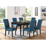 7-pc. Dark-wash Wood Dining Set w/ Turned Legs