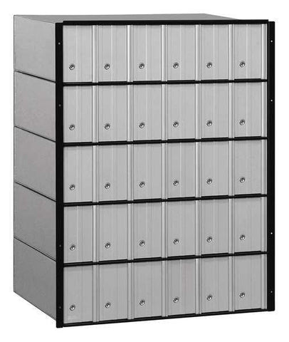 Mailbox, Aluminum, Powder Coated, 30 Doors, Recessed, Standard System