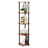 11.6"W x 11.6"D x 57.7"H 5-Shelf Corner Display Freestanding Shelving Unit