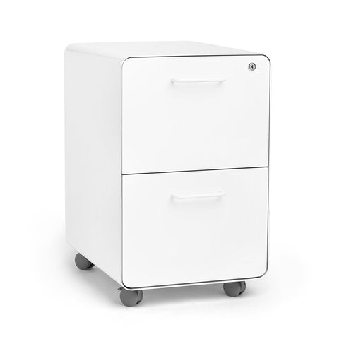 Poppin Stow 2-Drawer Vertical Filing Cabinet-white
