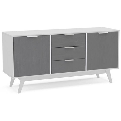 Shard Engineered Wood 2 Door & 3 Drawer Sideboard in White/Gray