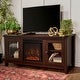 58-inch Traditional Brown 2-Door Fireplace TV Stand Console