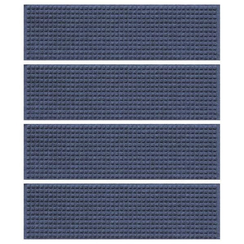 Aqua Shield Squares 8.5 in. x 30 in. Stair Treads (Set of 4) Navy