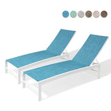 Earth Patio Outdoor Chairs Aluminum Adjustable Lounge Chaise (Set of 2)