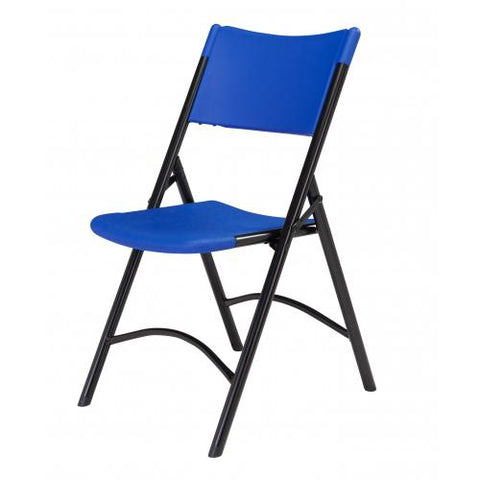 National Public Seating NPS 600 Series Heavy Duty Plastic Folding Chair, Blue, Pack of 4