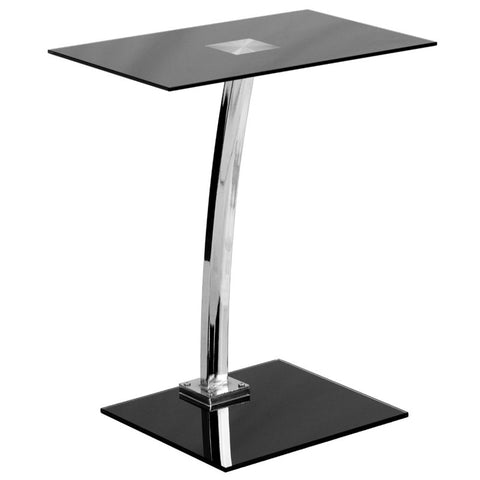 Glass Top Laptop Stand in Black and Chrome