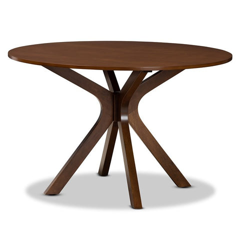 Kenji Walnut Finished 48-Inch-Wide Round Wood Dining Table