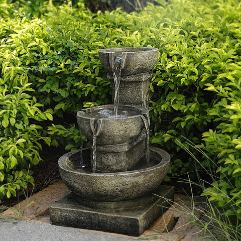 3-Tiered Water Fountain with Flat Bottom