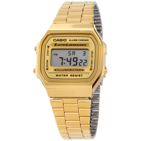 Casio Vintage Retro Gold Digital Dial Stainless Steel Unisex Watch