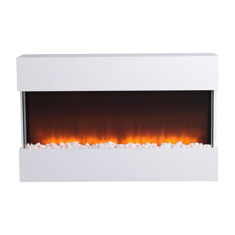Sorrento Electric Fireplace with an Enhanced Log Display and 47 in. Entertainment Stand in White