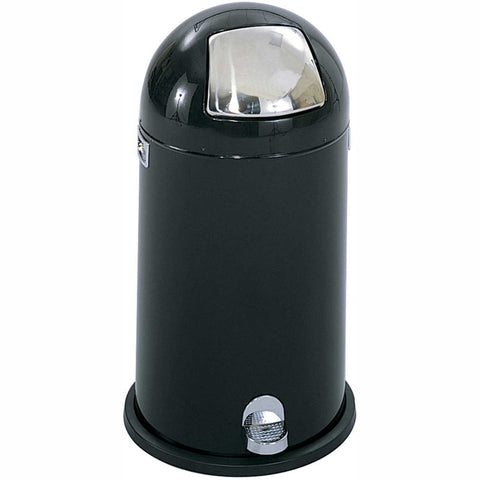 Safco® Step-On Dome Receptacle, 9 Gallon, Black - 9720BL
