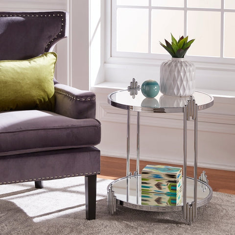 Silver Orchid Arthur Chrome Finish Side Table
