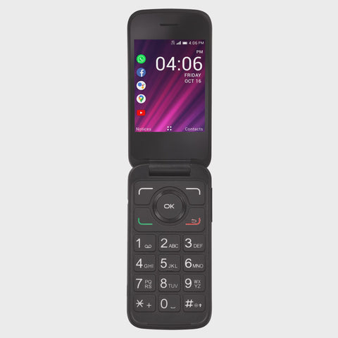 Straight Talk Alcatel MYFLIP 2, 4GB, Black- Prepaid Smartphone
