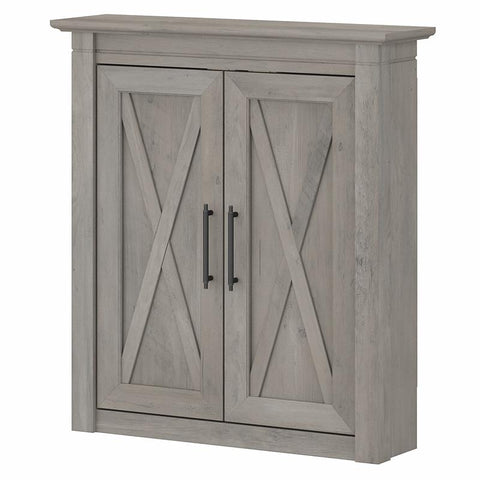 Bathroom Wall Cabinet with Doors in Driftwood Gray - Engineered Wood