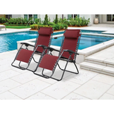 Reclining/Folding Zero Gravity Chair (Set of 2)