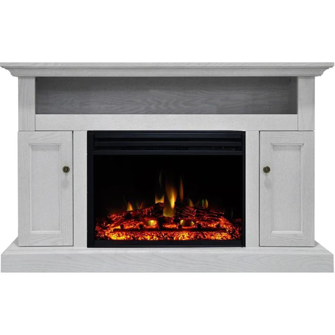 Cambridge 47.5-in W White Fan-Forced Electric Fireplace