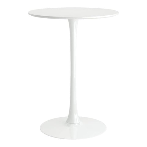 35.5" Round Mid-Century Wood Top Bar Table in White