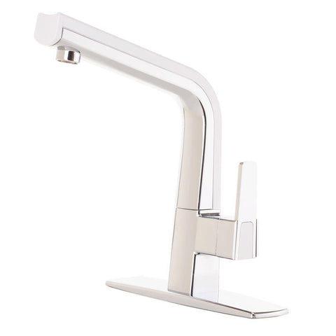 Matisse Single-Handle Standard Kitchen Faucet in Chrome and White