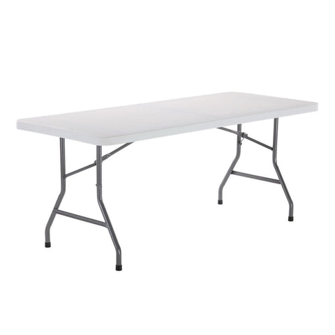 Interion® 6' Plastic Folding Table - White