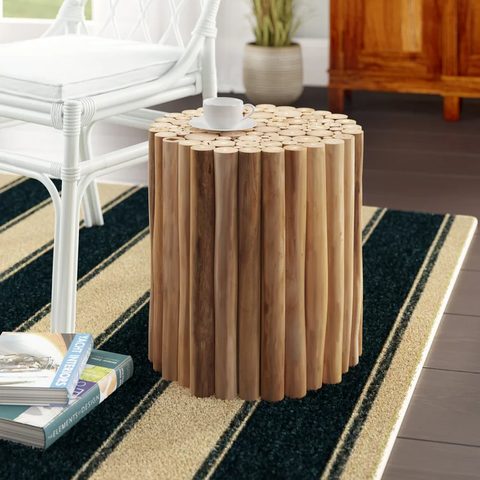 Bengal Solid Wood Pedestal End Table