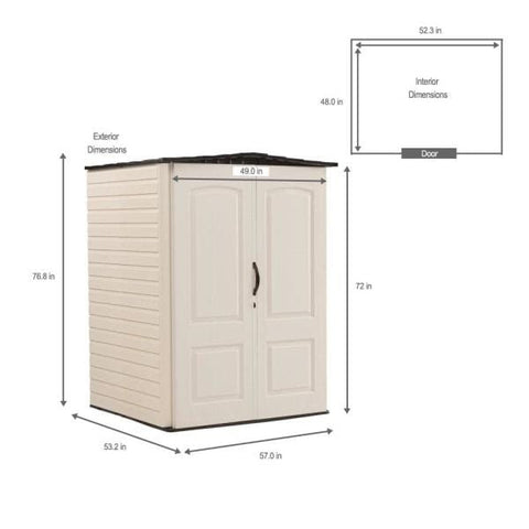 4 ft. 4 in. x 4 ft. 8 in. W Medium Vertical Resin Storage Shed