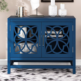 Accent Cabinet with 2 Glass Doors, Modern Console Table