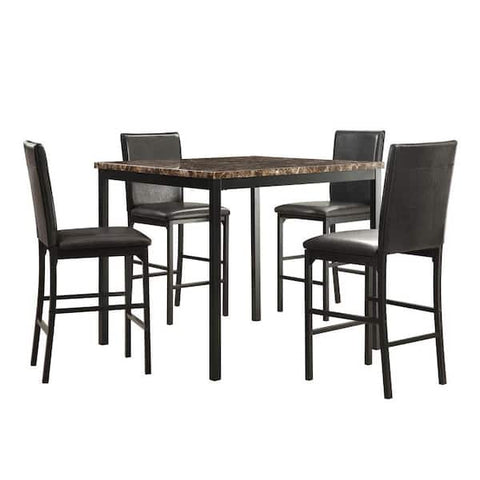 Bedford 5-Piece Black Bar Table Set