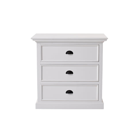 Grand Mahogany Wood Bedside Drawer Unit in Classic White
