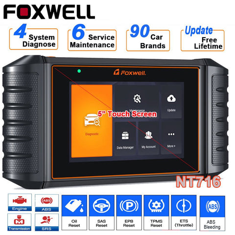 Foxwell NT716 OBD2 Scanner Code Reader Full OBD2 4 System EPB TPS SAS TPMS ABS Bleeding Oil Reset Car Diagnostic Tool
