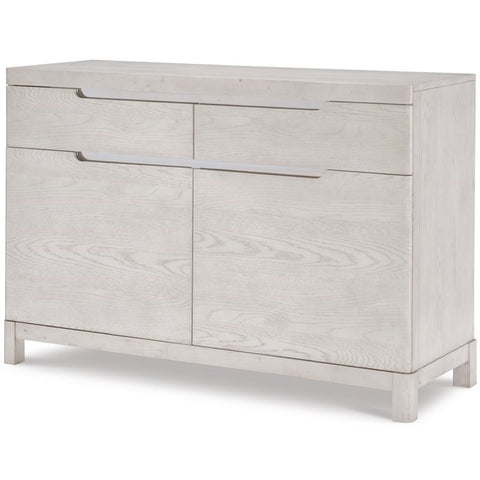 2 Door 2 Drawer Credenza with Chrome Trim in Cashmer