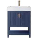 Single Vanity with Under Mount Sink in Royal Blue